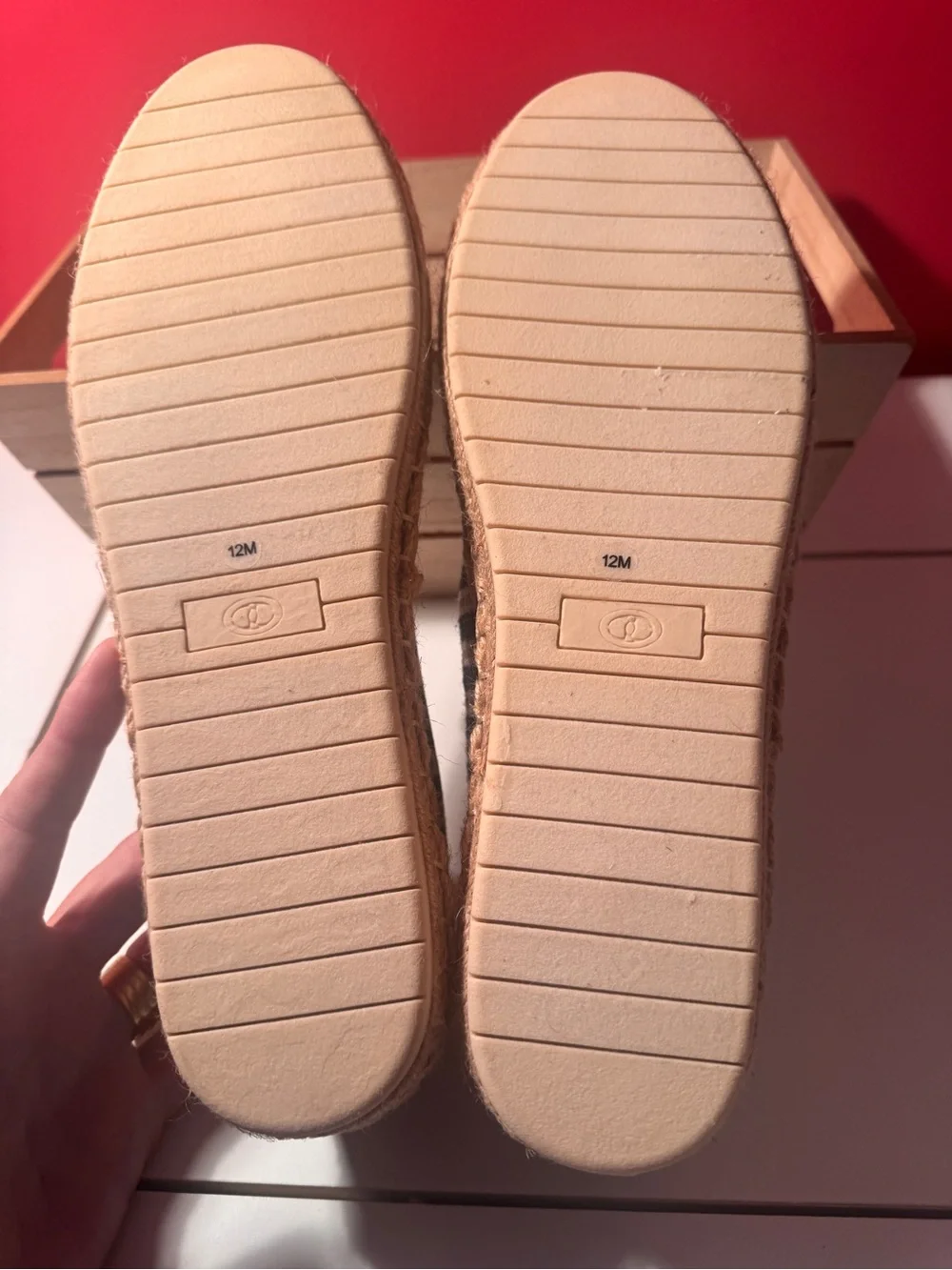 Charter Club Black and Tan Striped Espadrille Slip-On